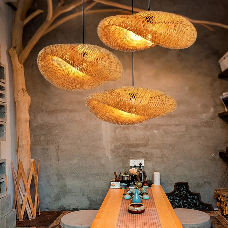 Bamboo Pendant Lights Hand Woven Ceiling