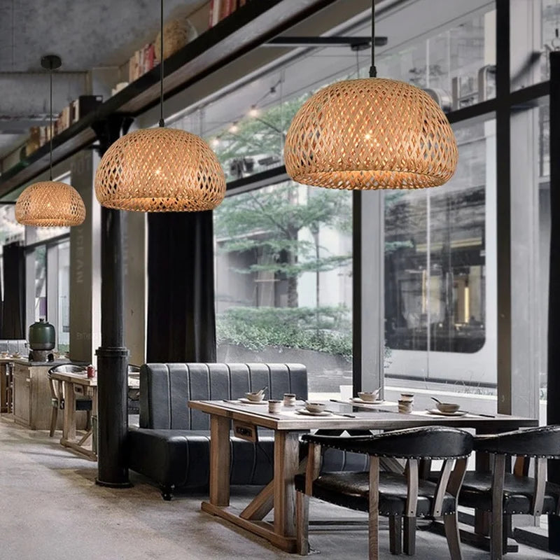 Bamboo Pendant Lights Hand Woven Ceiling