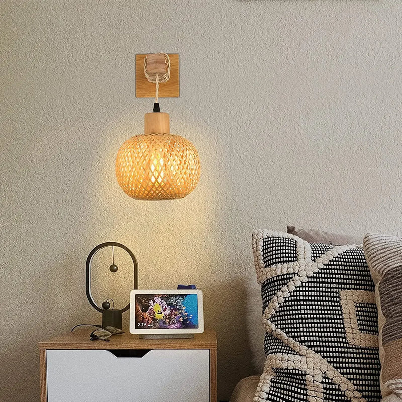 Retro Japanese Style Bamboo Wall Lamp