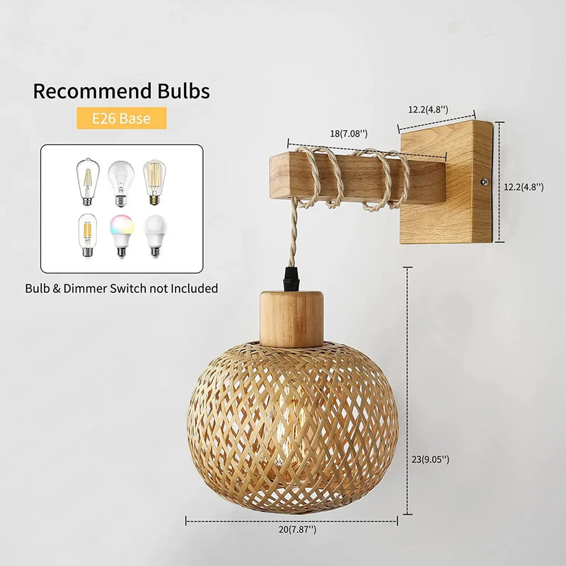 Retro Japanese Style Bamboo Wall Lamp