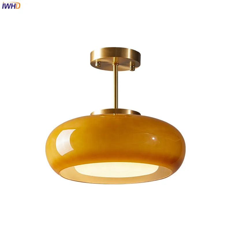 Yellow Glass LED Pendant Lights