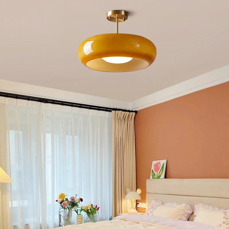 Yellow Glass LED Pendant Lights