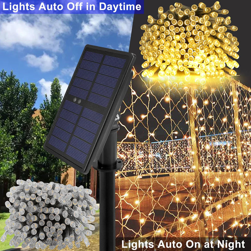 200LEDs Solar String Lights USB Rechargeable