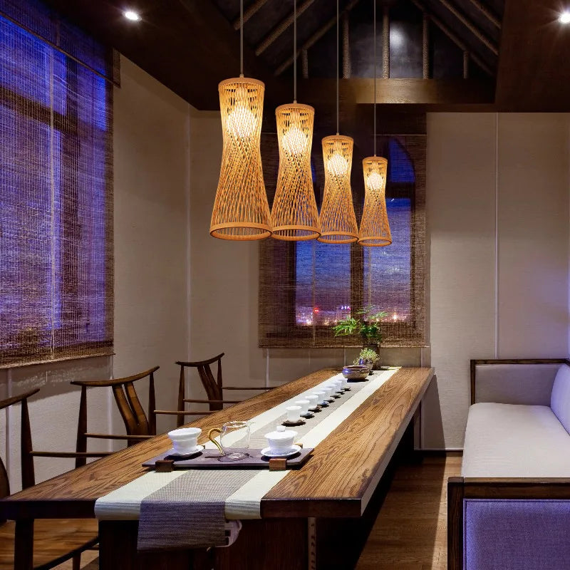 Bamboo Pendant Lights Hand Woven Ceiling