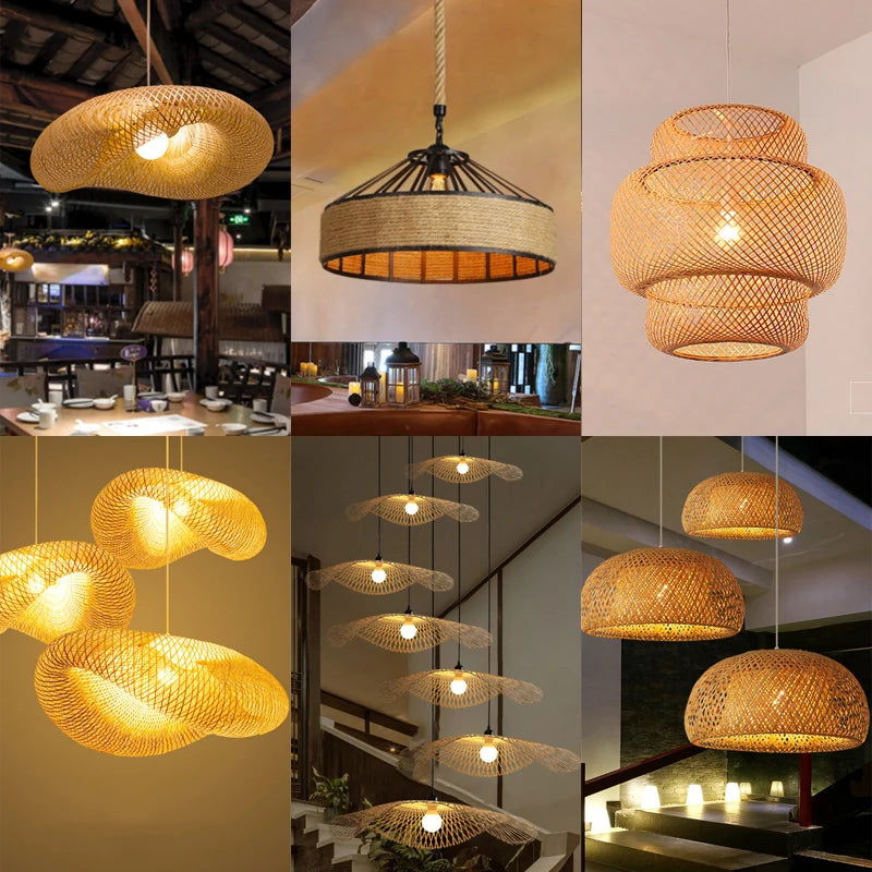 Bamboo Pendant Lights Hand Woven Ceiling