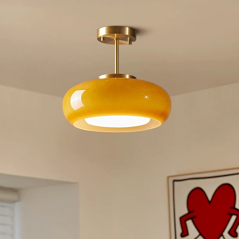 Yellow Glass LED Pendant Lights